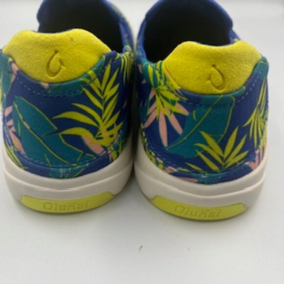 NEW Olukai Blue Aloha Floral Mens Sneakers Size 10 Lae’ahi Pa’L Slip On shoes - Picture 5 of 11